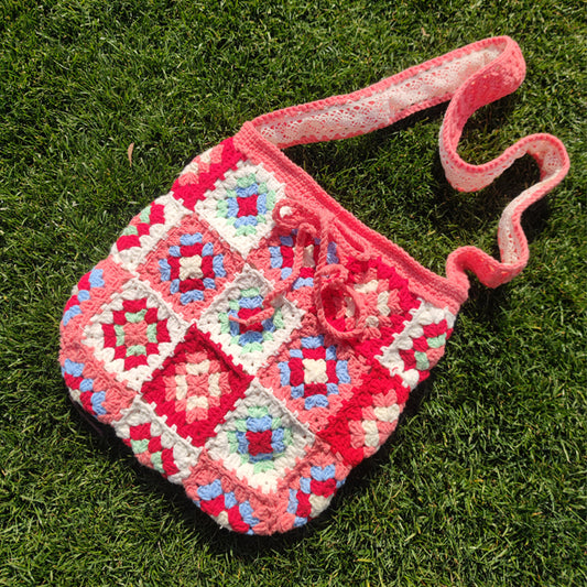 Handmade crochet straw knit woven summer bag for women from the summer collection