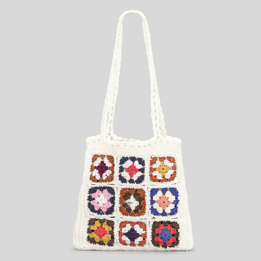 Handmade crochet straw knit woven summer bag for women from the summer collection