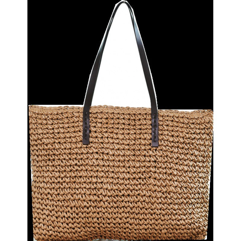 Handmade crochet straw knit woven summer bag for women from the summer collection