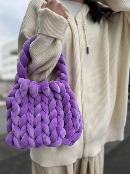 Handmade crochet straw knit woven summer bag for women from the summer collection