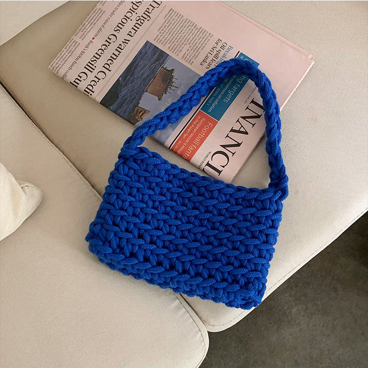 Handmade crochet straw knit woven summer bag for women from the summer collection