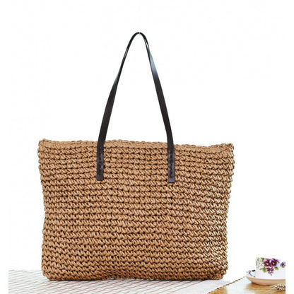Handmade crochet straw knit woven summer bag for women from the summer collection