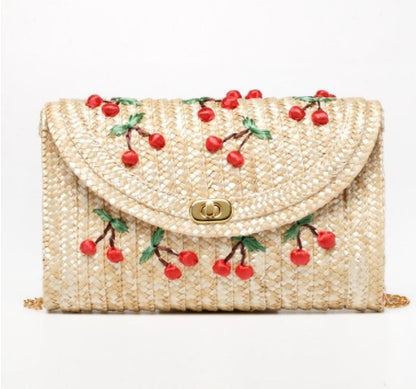 Handmade crochet straw knit woven summer bag for women from the summer collection