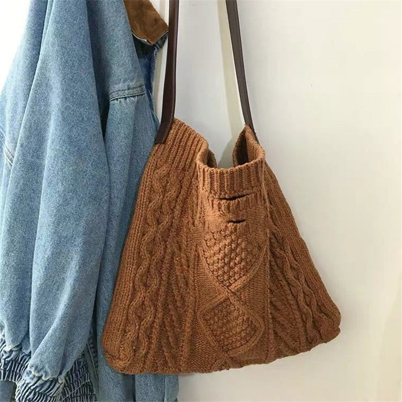 Handmade crochet straw knit woven summer bag for women from the summer collection