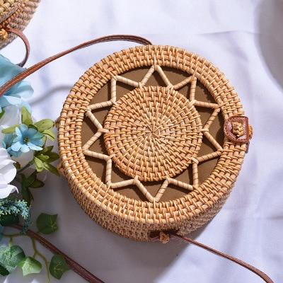 Handmade crochet straw knit woven summer bag for women from the summer collection