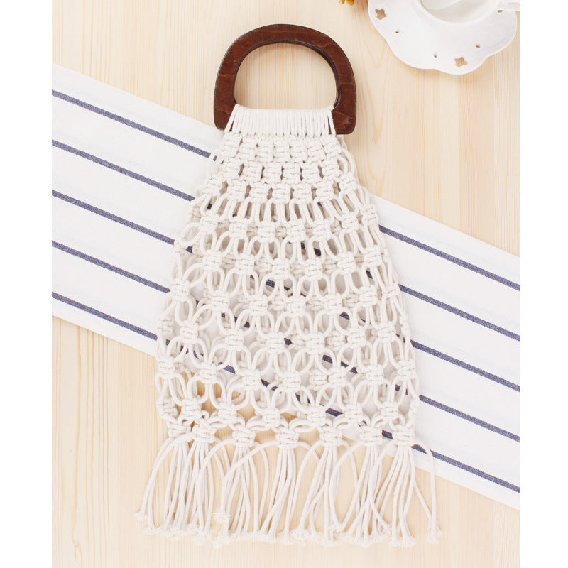 Handmade crochet straw knit woven summer bag for women from the summer collection