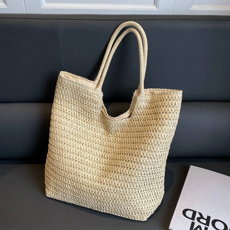 Handmade crochet straw knit woven summer bag for women from the summer collection