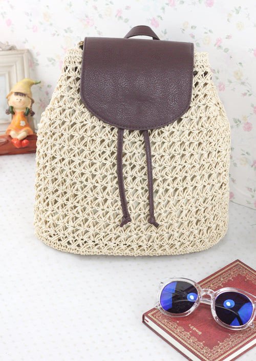 Handmade crochet straw knit woven summer bag for women from the summer collection