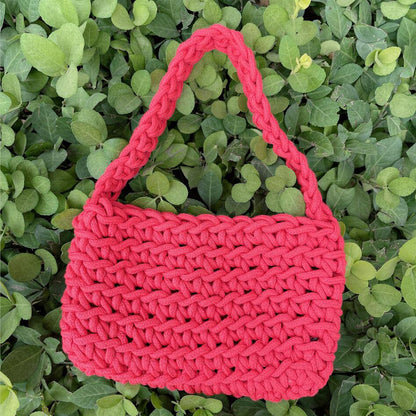 Handmade crochet straw knit woven summer bag for women from the summer collection
