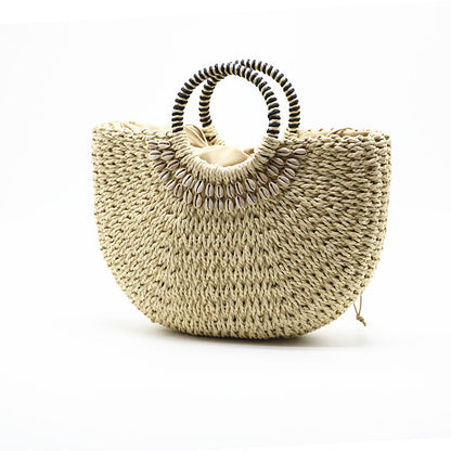 Handmade crochet straw knit woven summer bag for women from the summer collection