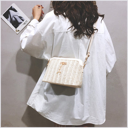 Handmade crochet straw knit woven summer bag for women from the summer collection