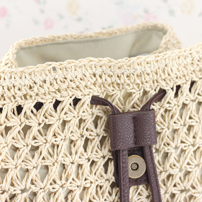 Handmade crochet straw knit woven summer bag for women from the summer collection