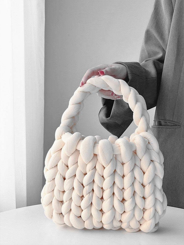 Handmade crochet straw knit woven summer bag for women from the summer collection