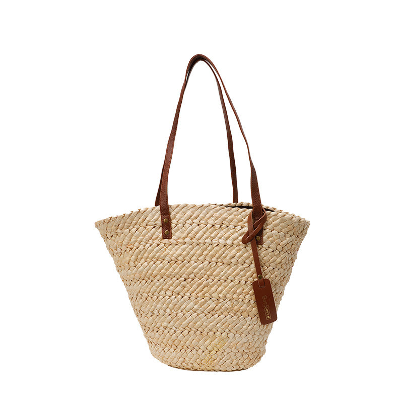Handmade crochet straw knit woven summer bag for women from the summer collection