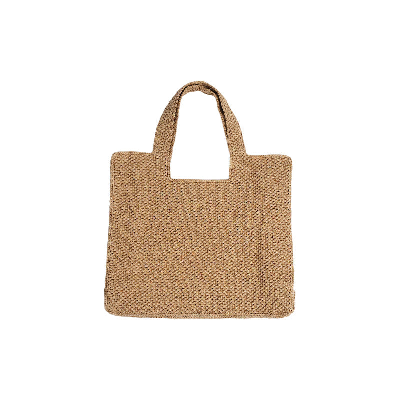 Handmade crochet straw knit woven summer bag for women from the summer collection
