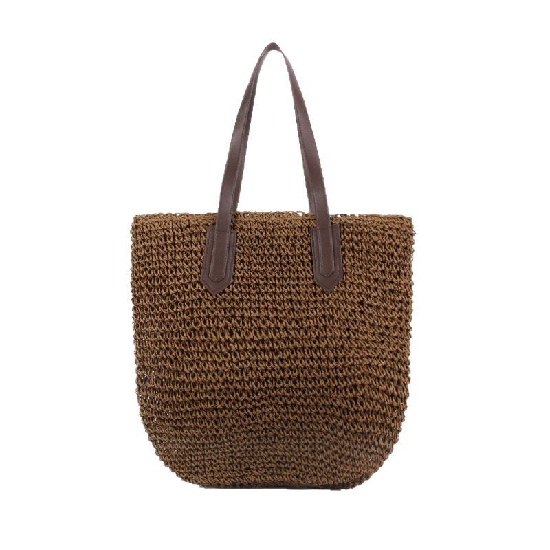 Handmade crochet straw knit woven summer bag for women from the summer collection
