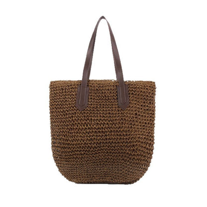 Handmade crochet straw knit woven summer bag for women from the summer collection