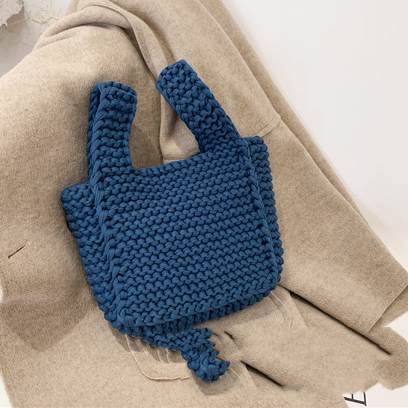 Handmade crochet straw knit woven summer bag for women from the summer collection