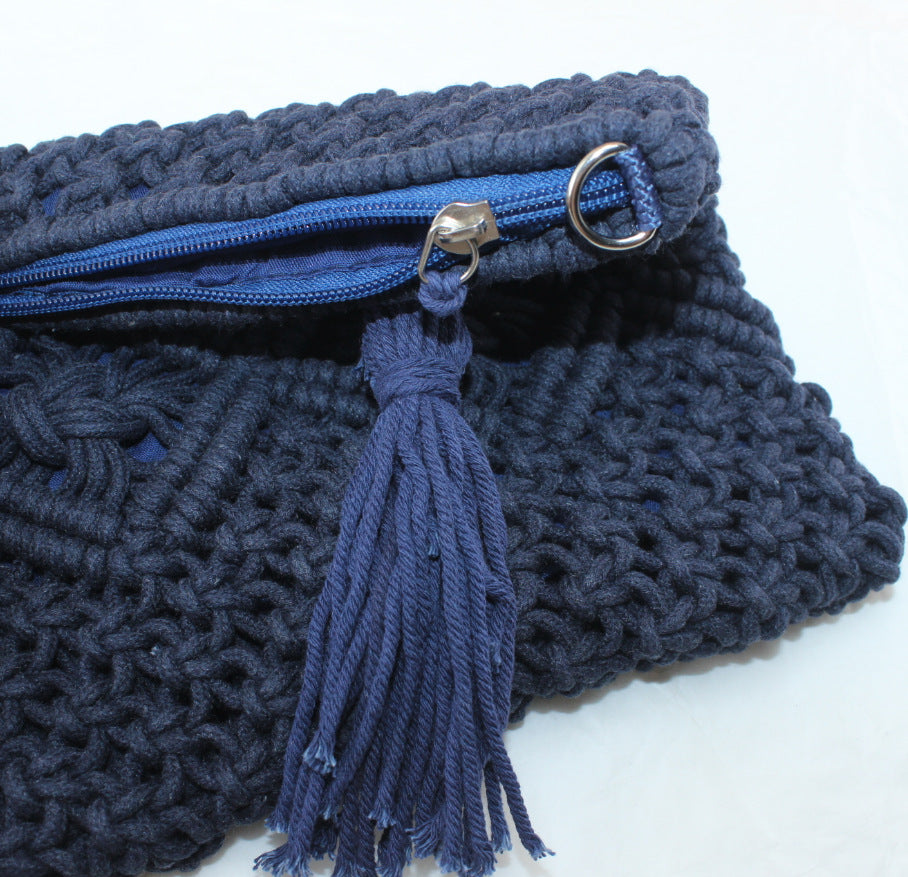 Handmade crochet straw knit woven summer bag for women from the summer collection
