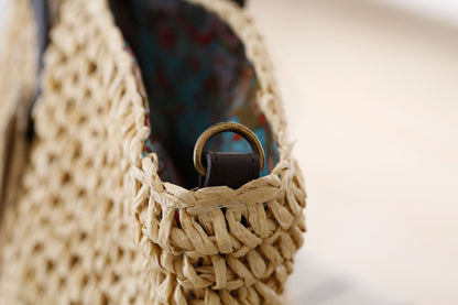 Handmade crochet straw knit woven summer bag for women from the summer collection