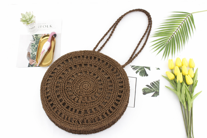 Yarns ’n Stitch Round Handwoven Beach Shoulder Bag
