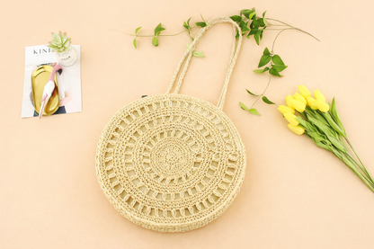 Yarns ’n Stitch Round Handwoven Beach Shoulder Bag