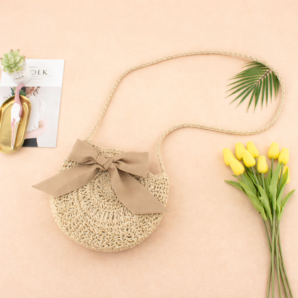Yarns ’n Stitch Round Handwoven Beach Shoulder Bag