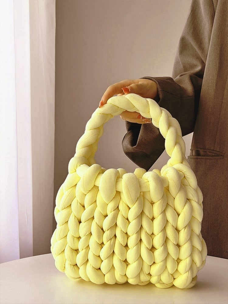 Handmade crochet straw knit woven summer bag for women from the summer collection