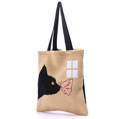 Handmade crochet straw knit woven summer bag for women from the summer collection