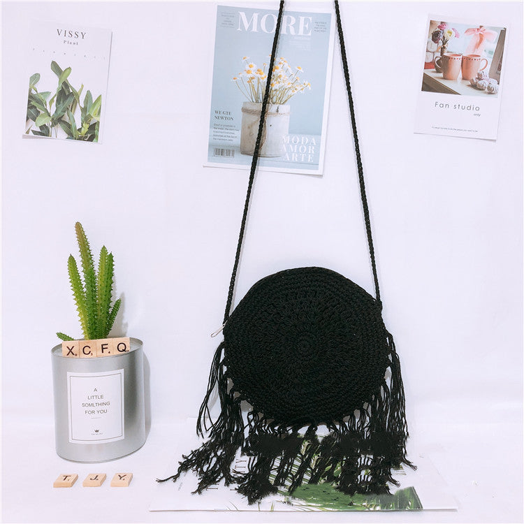 Handmade crochet straw knit woven summer bag for women from the summer collection