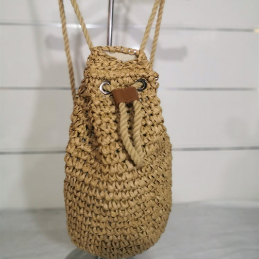 Handmade crochet straw knit woven summer bag for women from the summer collection