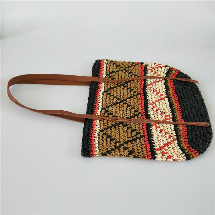 Handmade crochet straw knit woven summer bag for women from the summer collection