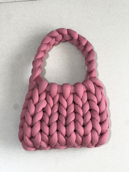 Handmade crochet straw knit woven summer bag for women from the summer collection