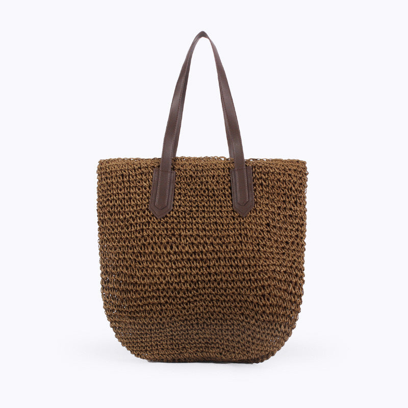 Handmade crochet straw knit woven summer bag for women from the summer collection