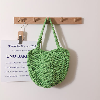 Handmade crochet straw knit woven summer bag for women from the summer collection
