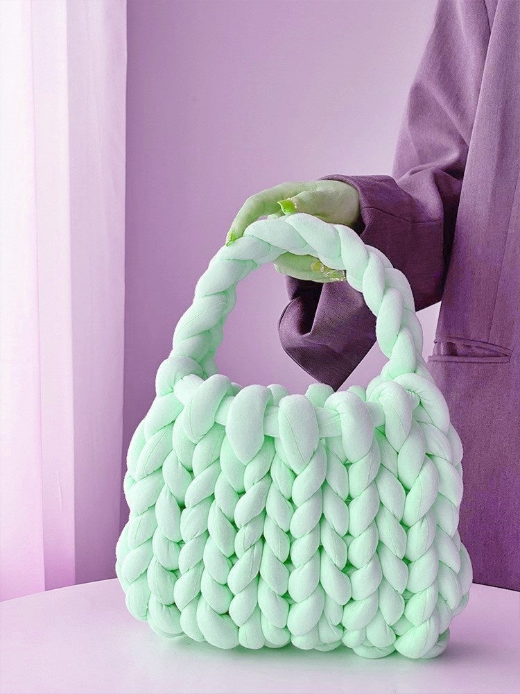 Handmade crochet straw knit woven summer bag for women from the summer collection