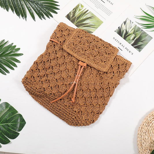 Handmade crochet straw knit woven summer bag for women from the summer collection