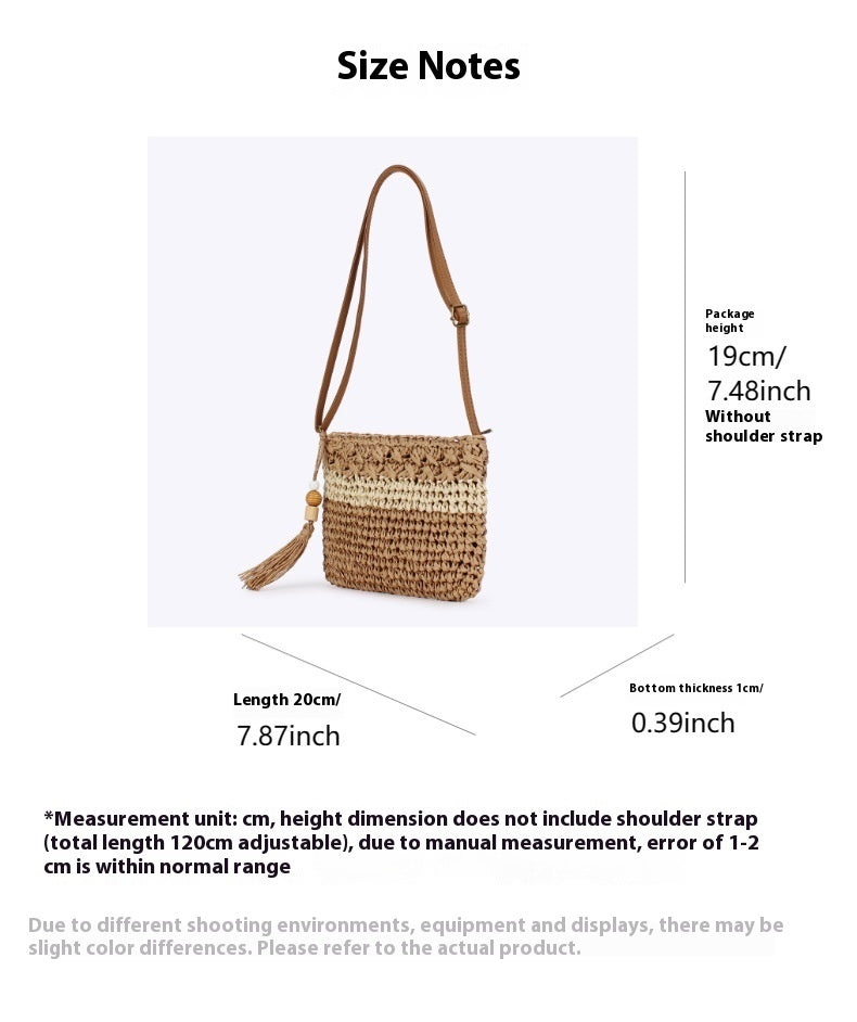 Handmade crochet straw knit woven summer bag for women from the summer collection
