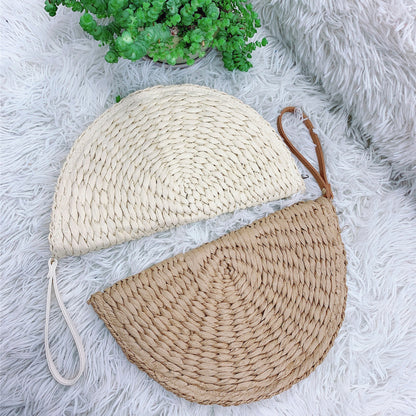 Handmade crochet straw knit woven summer bag for women from the summer collection