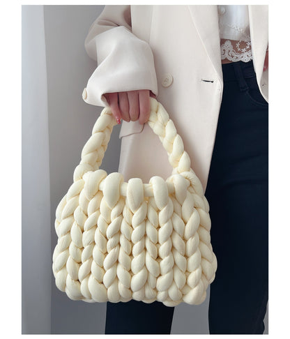 Handmade crochet straw knit woven summer bag for women from the summer collection
