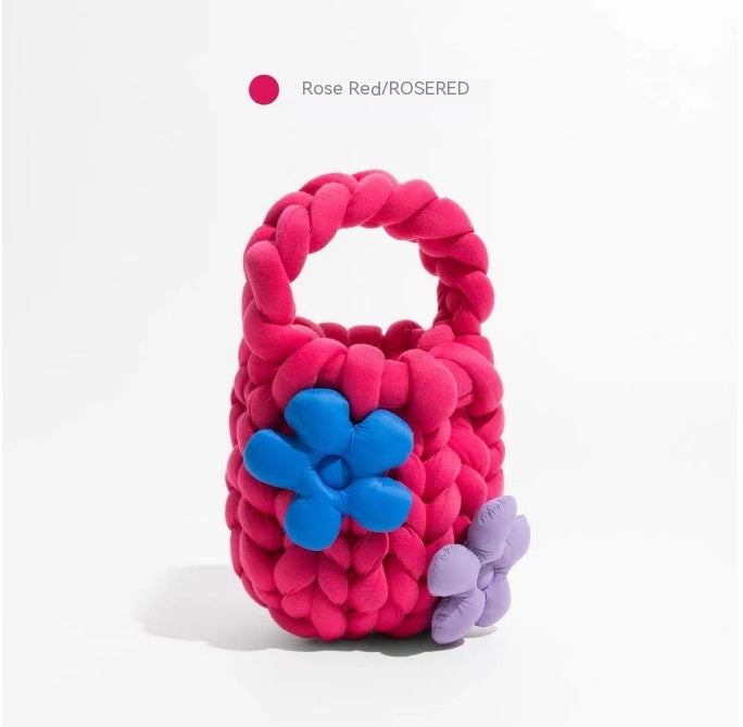Handmade crochet straw knit woven summer bag for women from the summer collection
