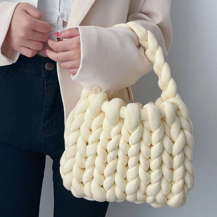 Handmade crochet straw knit woven summer bag for women from the summer collection