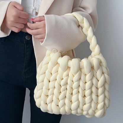 Handmade crochet straw knit woven summer bag for women from the summer collection