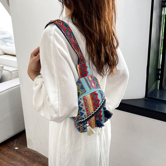 Handmade crochet straw knit woven summer bag for women from the summer collection