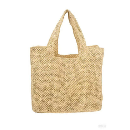 Handmade crochet straw knit woven summer bag for women from the summer collection