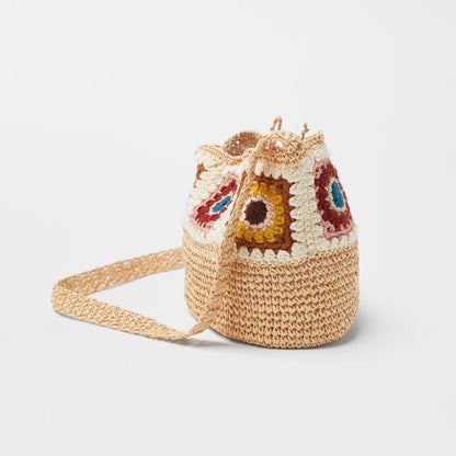 Handmade crochet straw knit woven summer bag for women from the summer collection