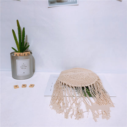 Handmade crochet straw knit woven summer bag for women from the summer collection
