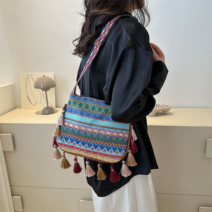 Handmade crochet straw knit woven summer bag for women from the summer collection
