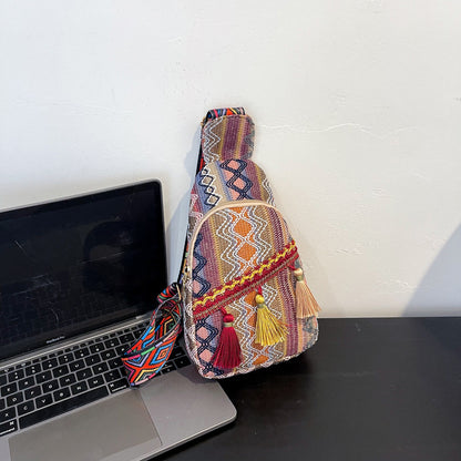 Handmade crochet straw knit woven summer bag for women from the summer collection