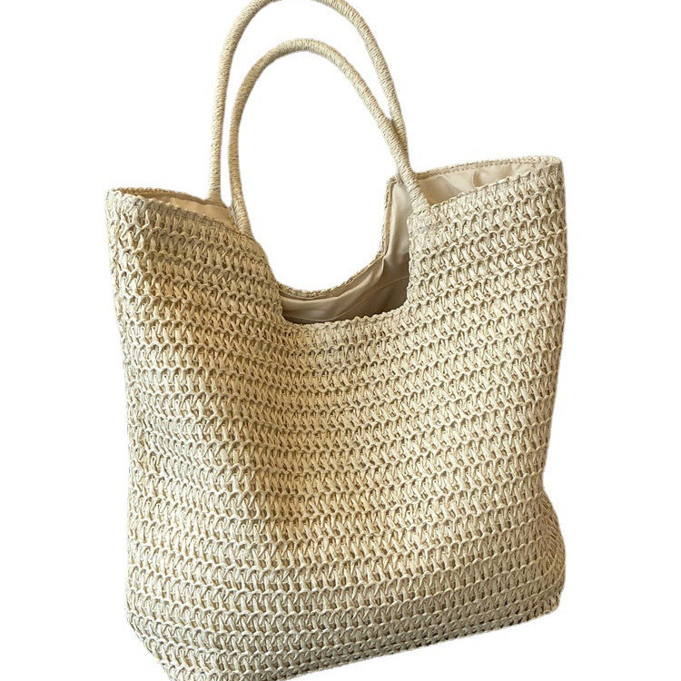 Handmade crochet straw knit woven summer bag for women from the summer collection